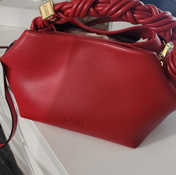 GANNI Red Leather Handbag - Picture 4 of 7
